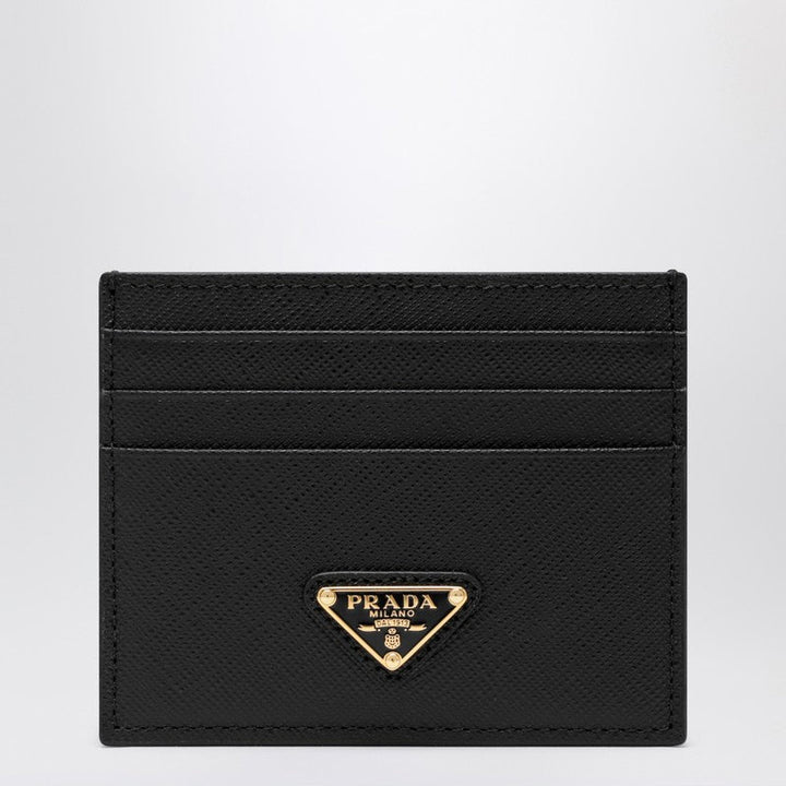 Prada Black Card Holder In Saffiano Women