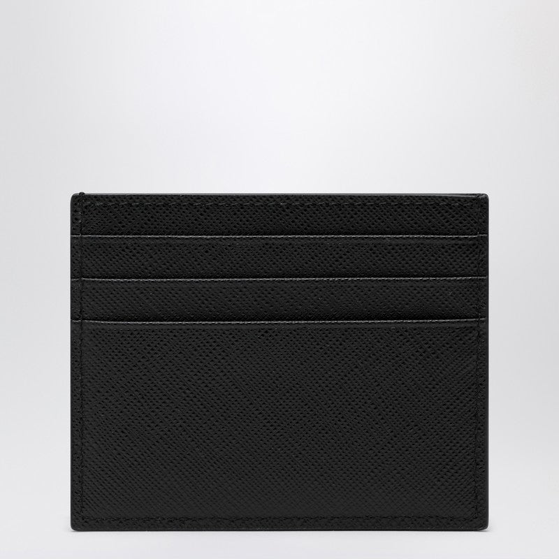 Prada Black Card Holder In Saffiano Women