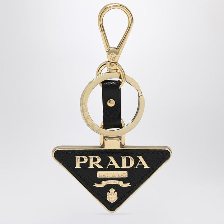 Prada Black Logo Triangle Key Case Women