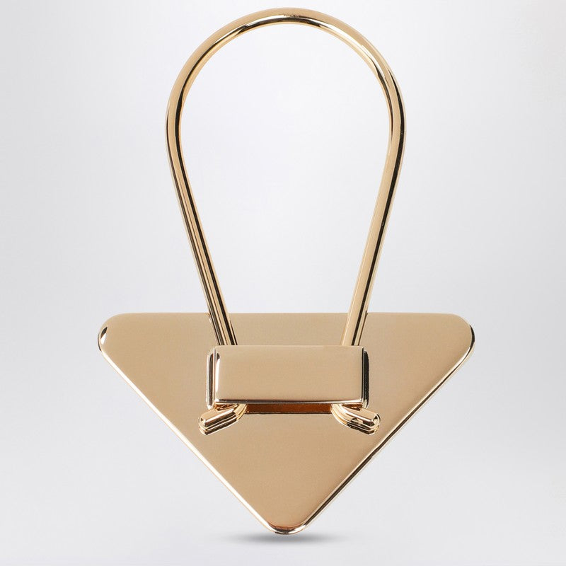 Prada Black/Gold Enamelled Metal Key Ring Women