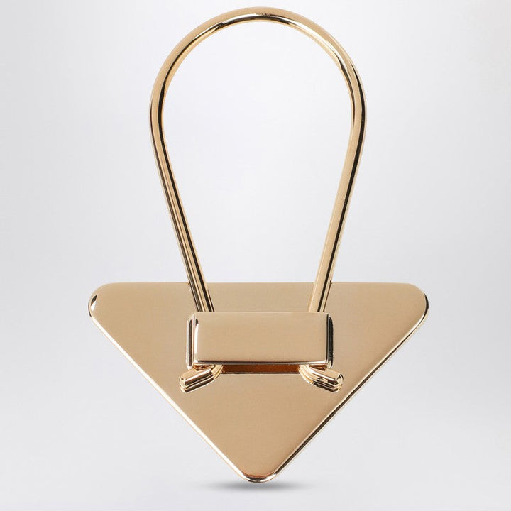 Prada Black/Gold Enamelled Metal Key Ring Women