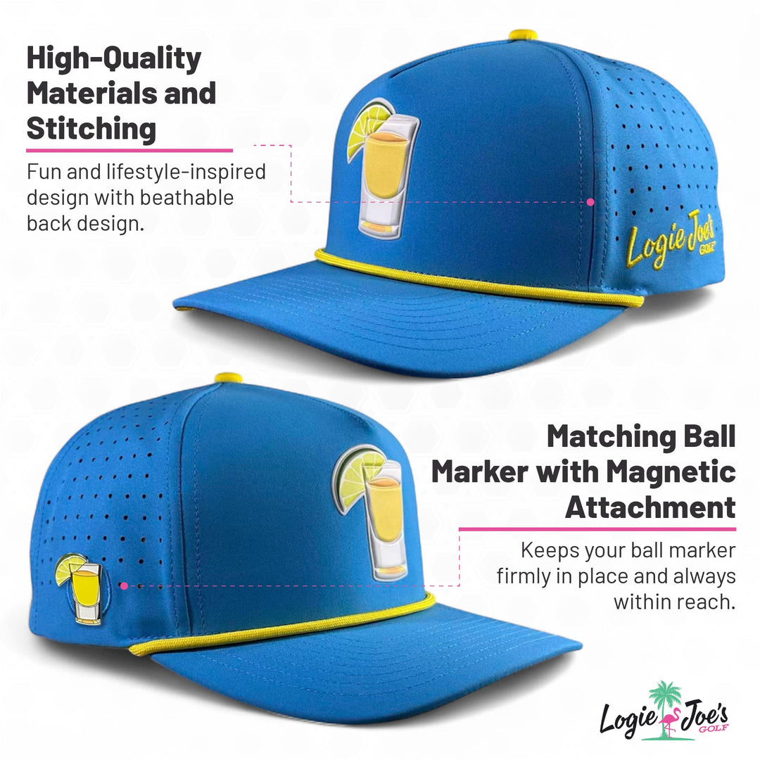 Angelfish Golf Hat | Snapback Cap | Built-in Magnetic Ball Marker Holder + Marker Included | Adjustable