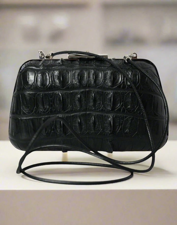 Black exotic skin bag