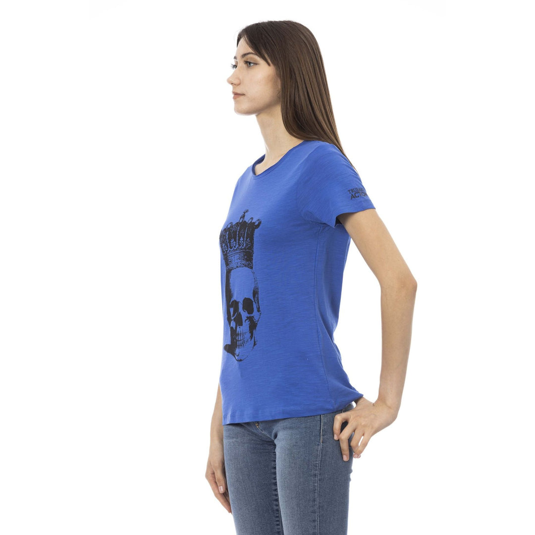 Trussardi Action women's royal blue graphic print T-shirts
