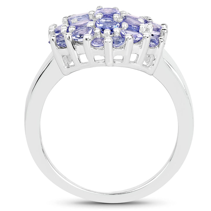 2.03 Carat Genuine Tanzanite .925 Sterling Silver Ring