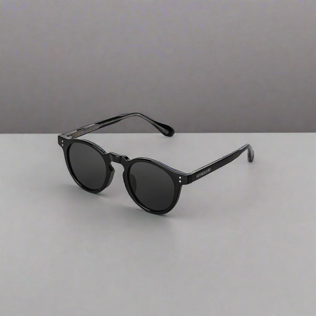 Black stylish Italian designed affordable sunglasses with UV protection.