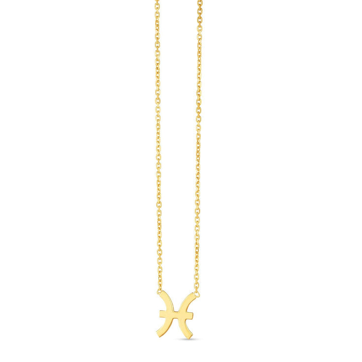 14K Yellow Gold Pisces Necklace