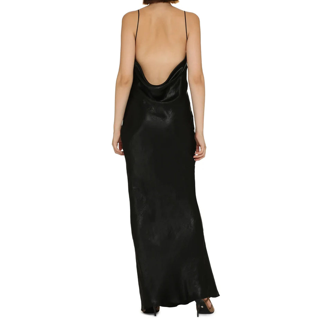 Saint Laurent Satin Long Dress Women