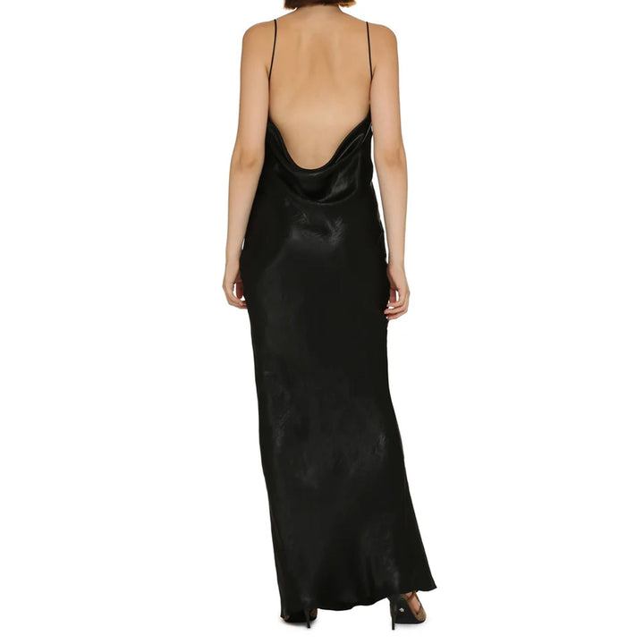 Saint Laurent Satin Long Dress Women