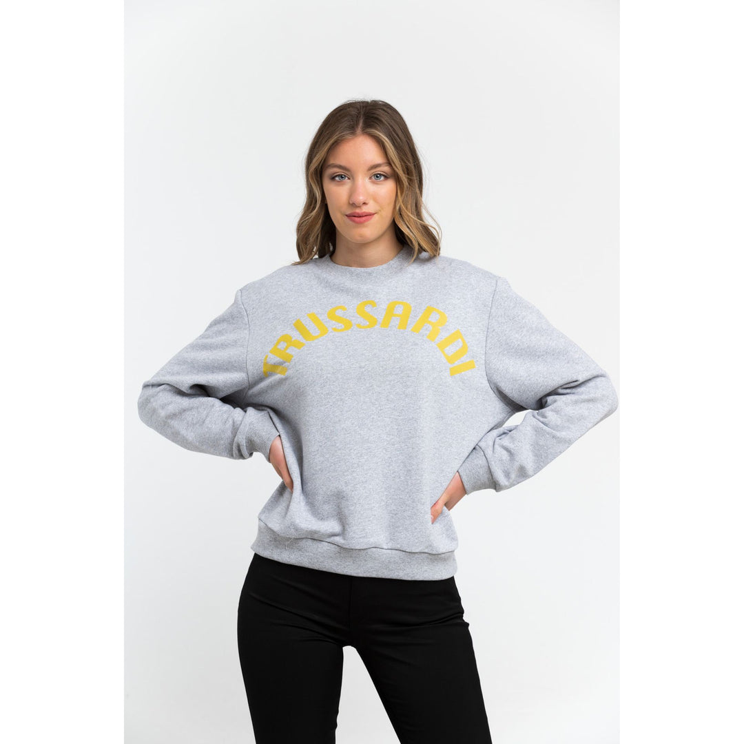 Trussardi women's grey yellow graphic logo Sweatshirts