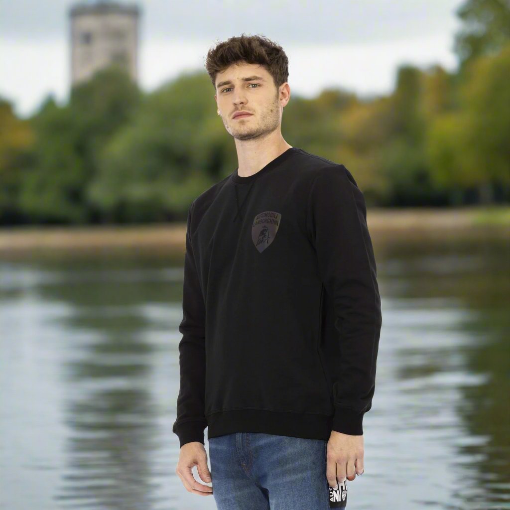 Automobili Lamborghini men's black front/rear logo Sweatshirts