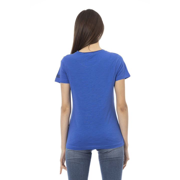 Trussardi Action women's royal blue graphic print T-shirts