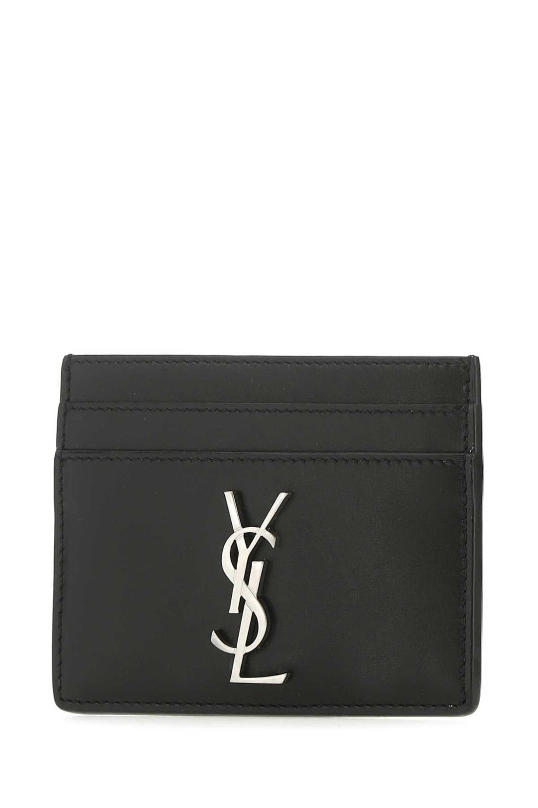 Saint Laurent Men Black Leather Card Holder