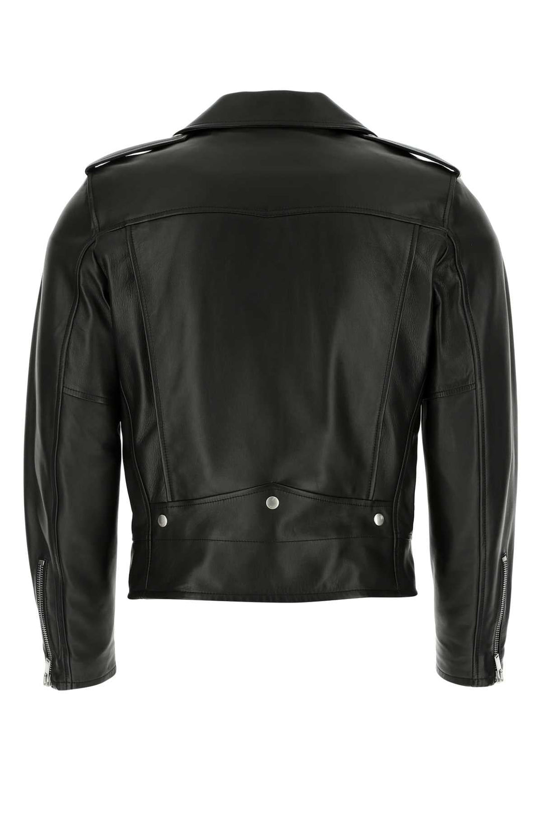 Saint Laurent Men Black Leather Jacket