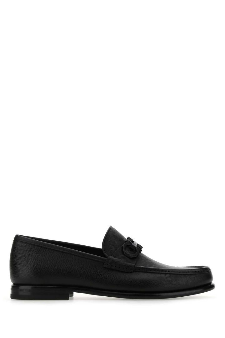 Salvatore Ferragamo Men Black Leather Loafers