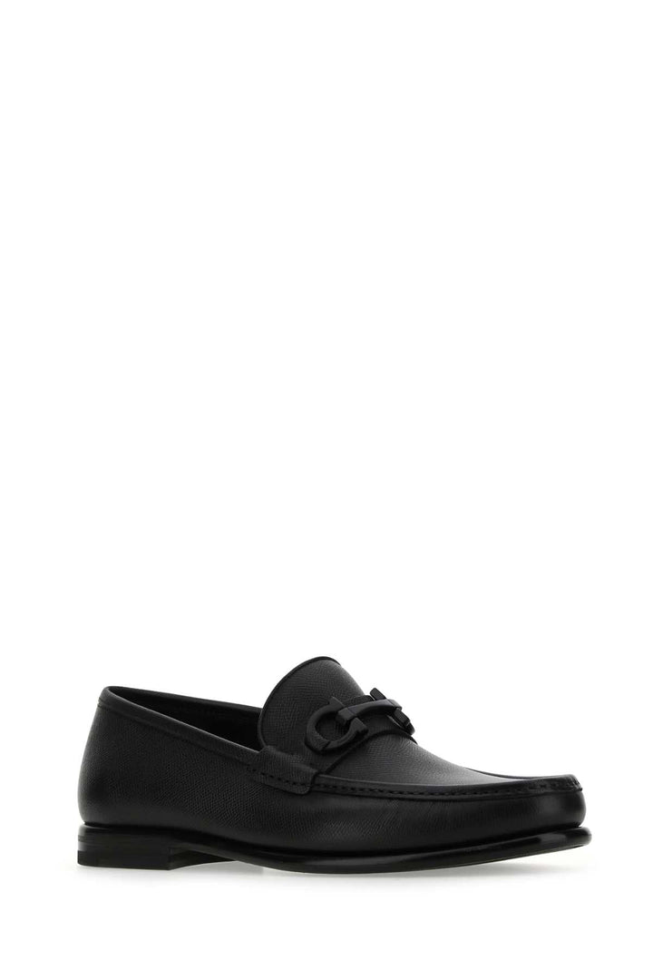 Salvatore Ferragamo Men Black Leather Loafers
