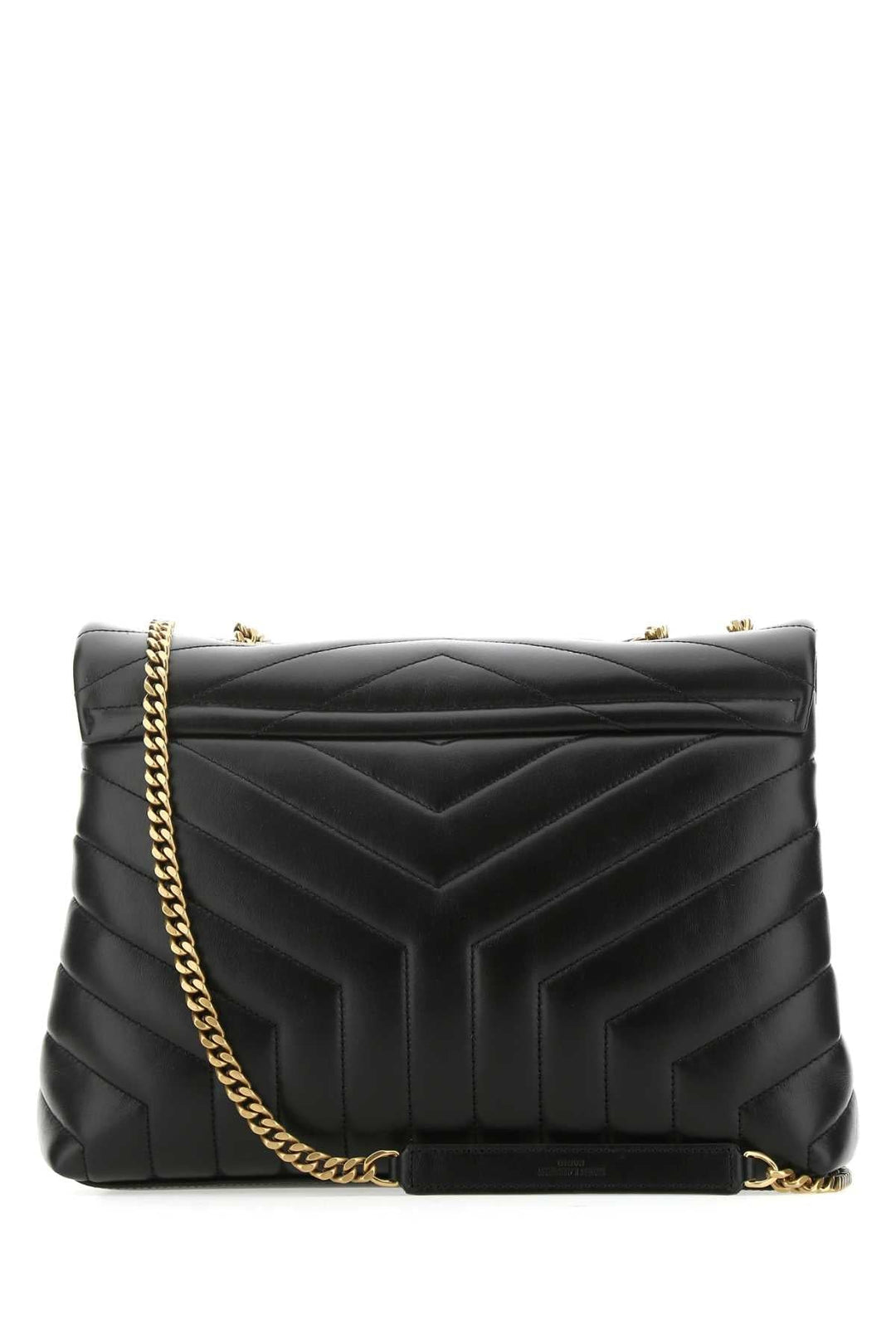Saint Laurent Women Black Leather Medium Loulou Shoulder Bag