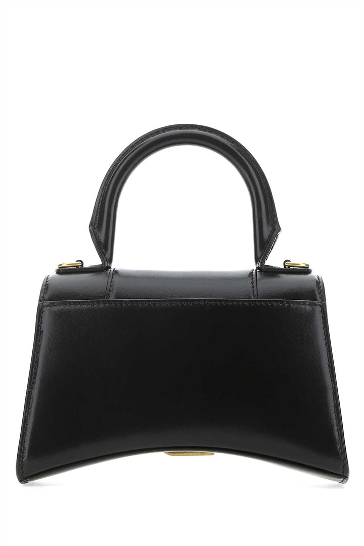 Balenciaga Women Black Leather Xs Hourglass Handbag