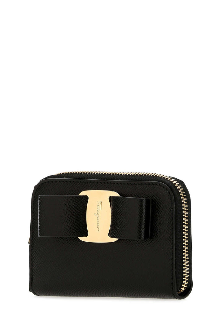 Salvatore Ferragamo Women Black Leather Wallet