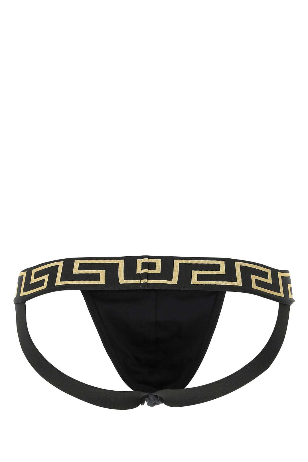 Versace Men Black Stretch Cotton Jockstrap