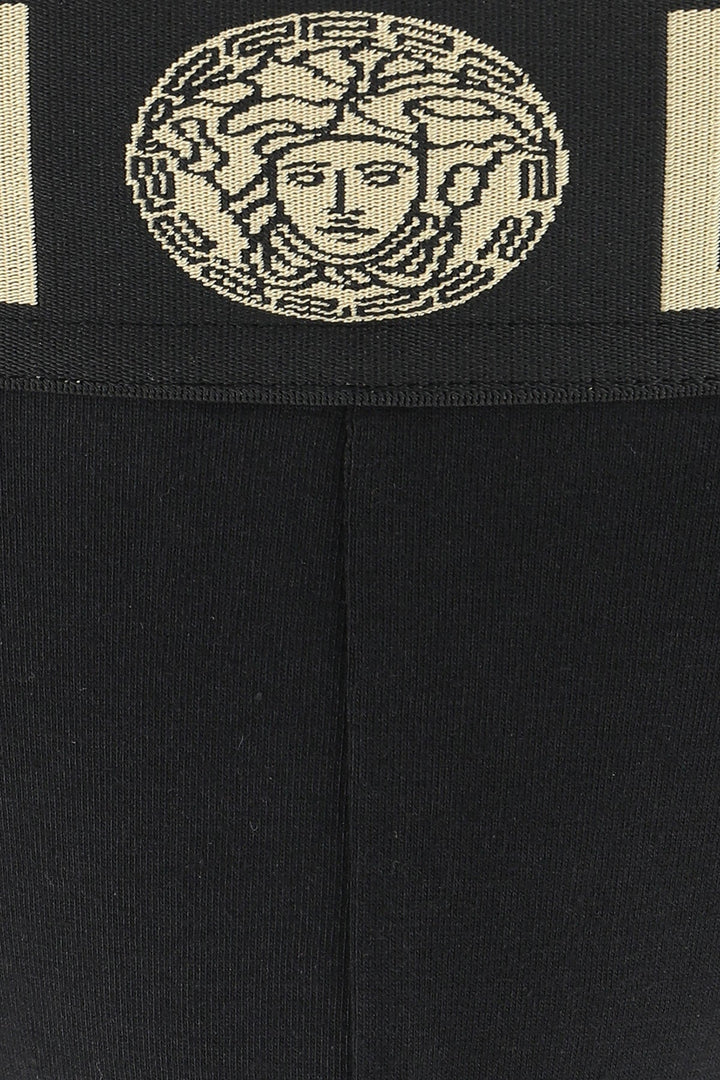 Versace Men Black Stretch Cotton Jockstrap