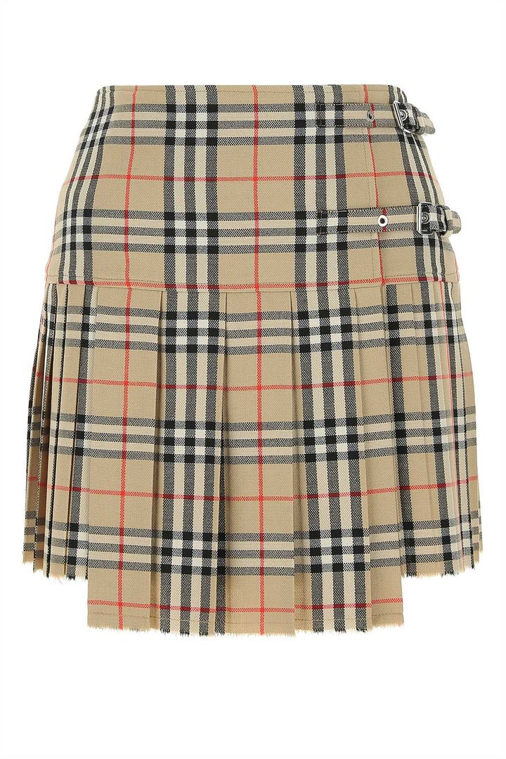 Burberry Women Embroidered Wool Mini Skirt