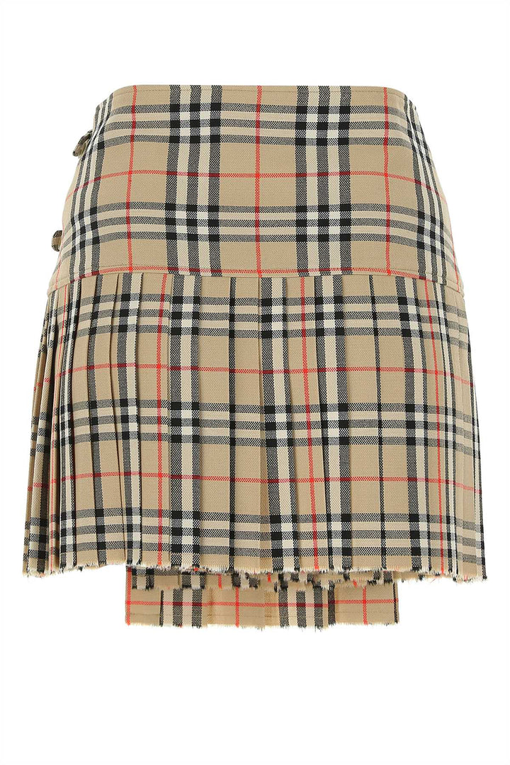 Burberry Women Embroidered Wool Mini Skirt