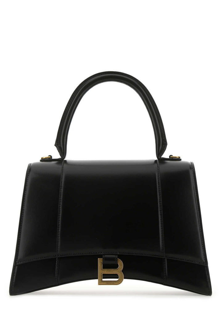 Balenciaga Women Black Leather Medium Hourglass Handbag