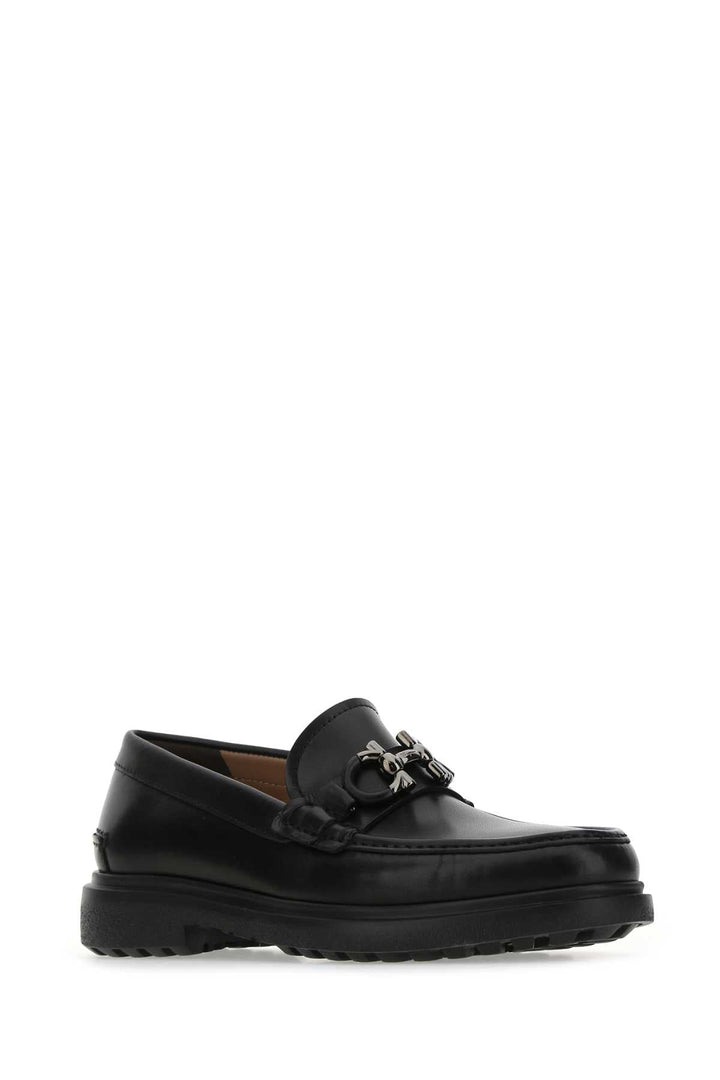 Salvatore Ferragamo Men Black Leather Loafers