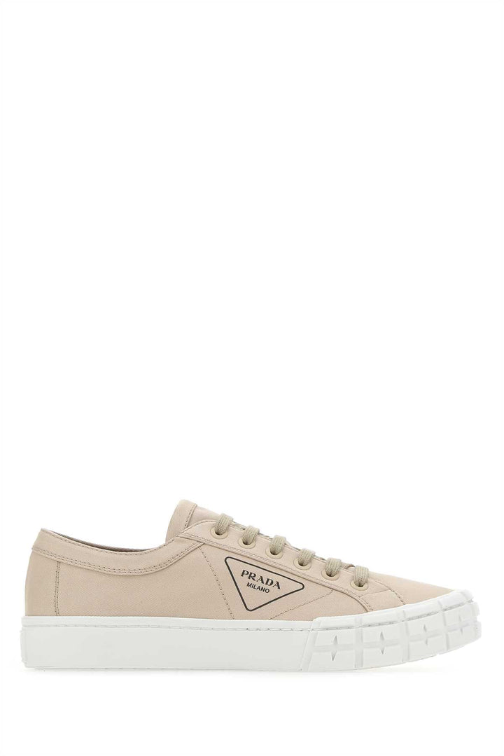 Prada Men Cappuccino Gabardine Wheel Sneakers