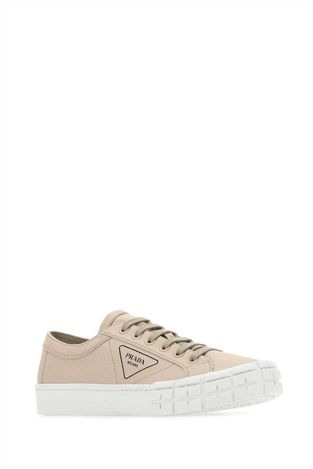 Prada Men Cappuccino Gabardine Wheel Sneakers