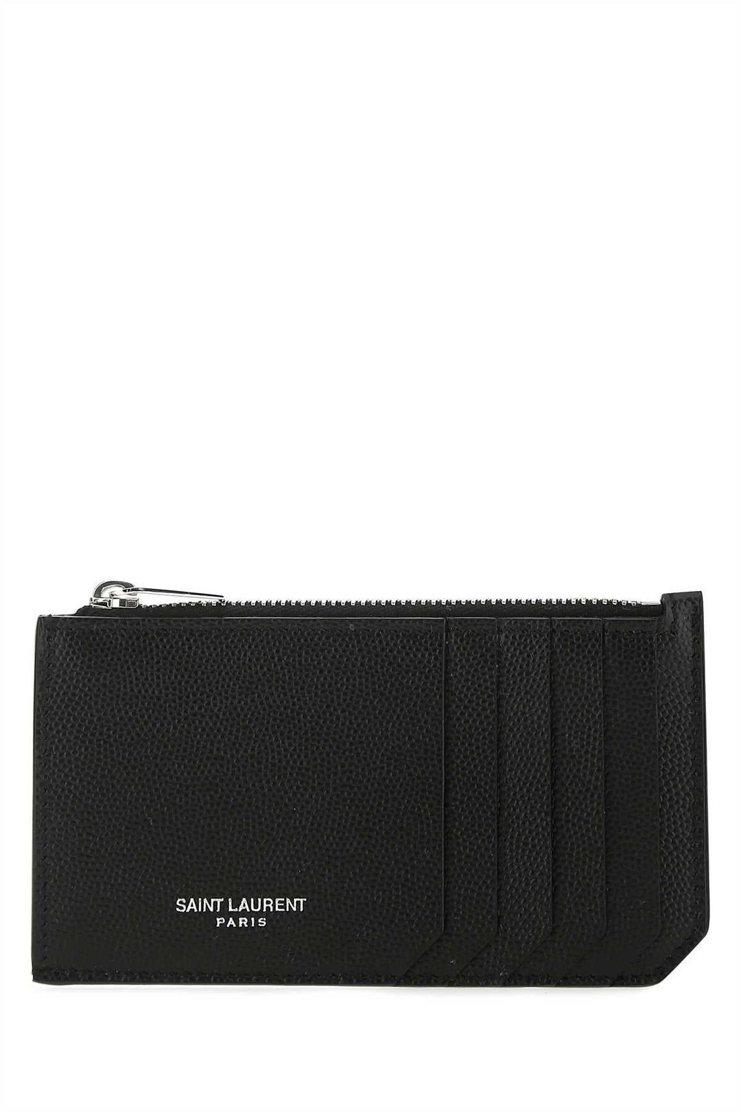 Saint Laurent Men Black Leather Card Holder