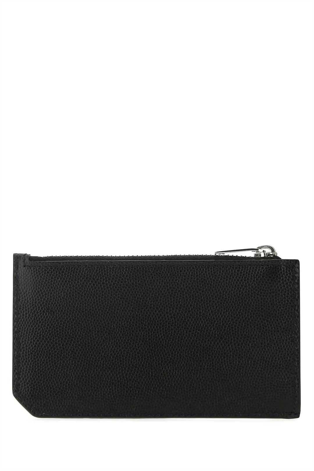 Saint Laurent Men Black Leather Card Holder