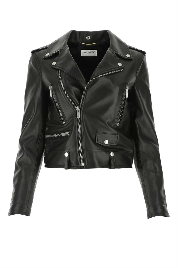Saint Laurent Women Black Leather Jacket