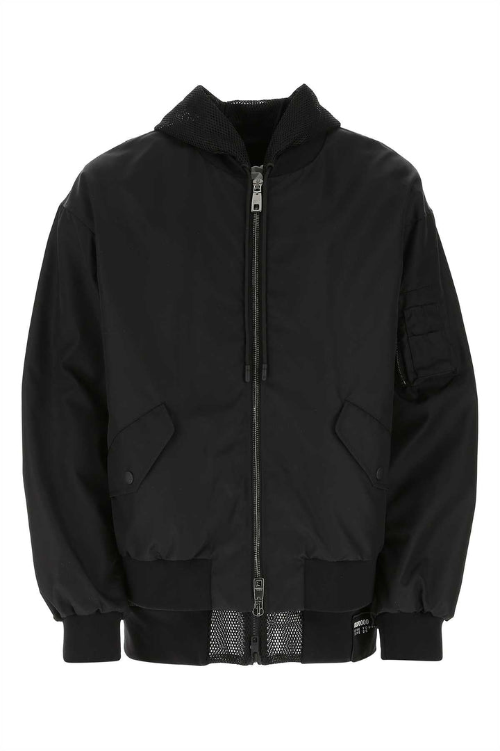 Dolce & Gabbana Men Black Nylon Bomber Jacket
