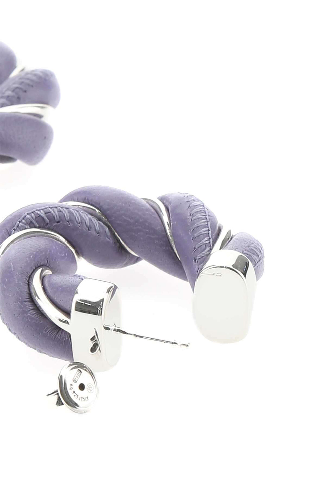 Bottega Veneta Women Lilac Nappa Leather And 925 Silver Earrings