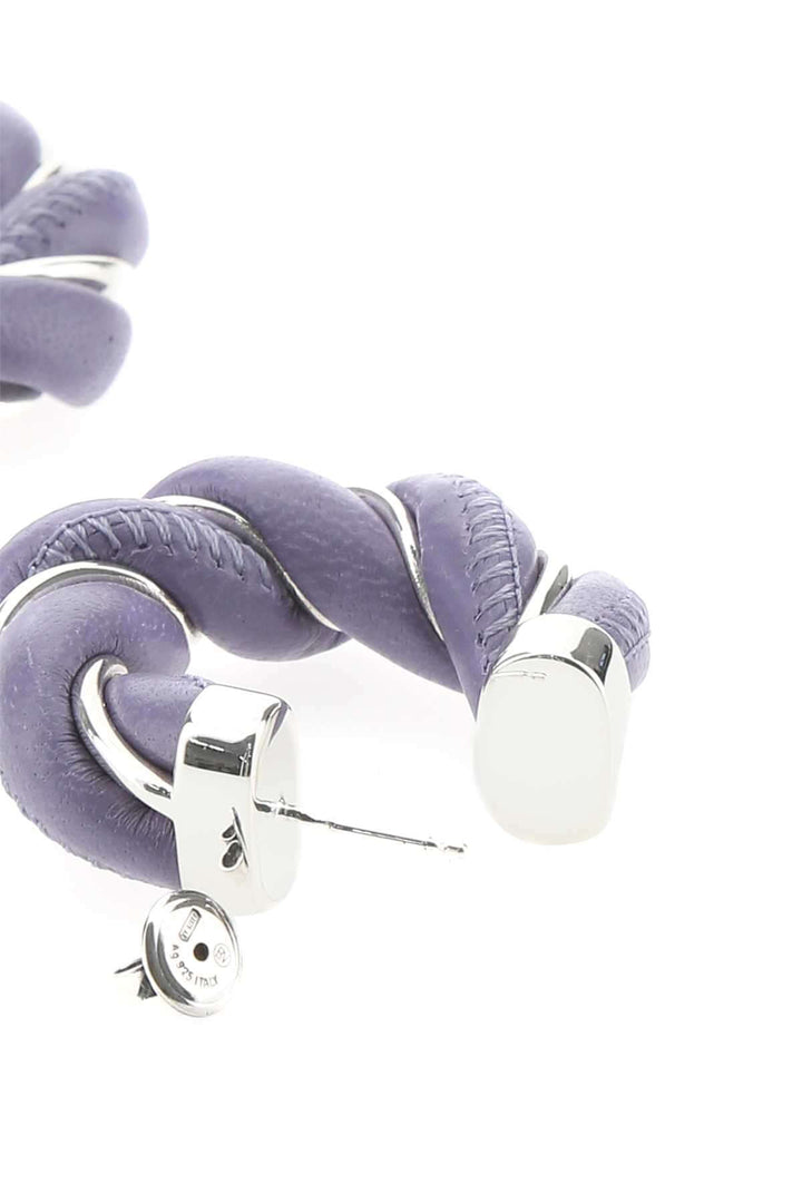Bottega Veneta Women Lilac Nappa Leather And 925 Silver Earrings