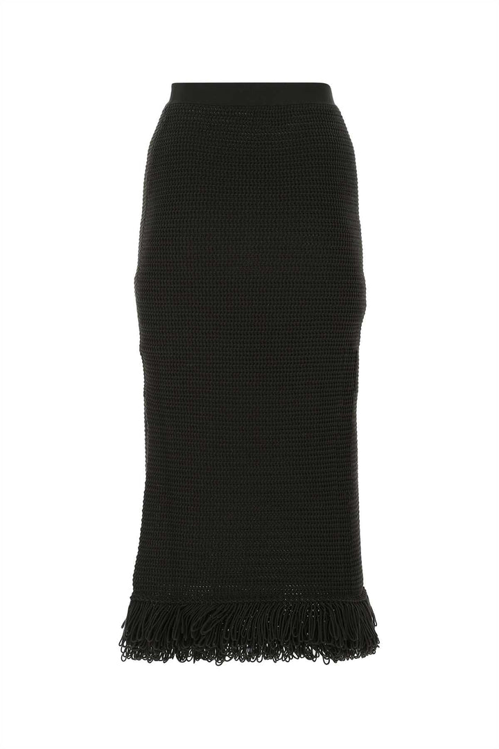 Bottega Veneta Women Dark Brown Cotton Skirt