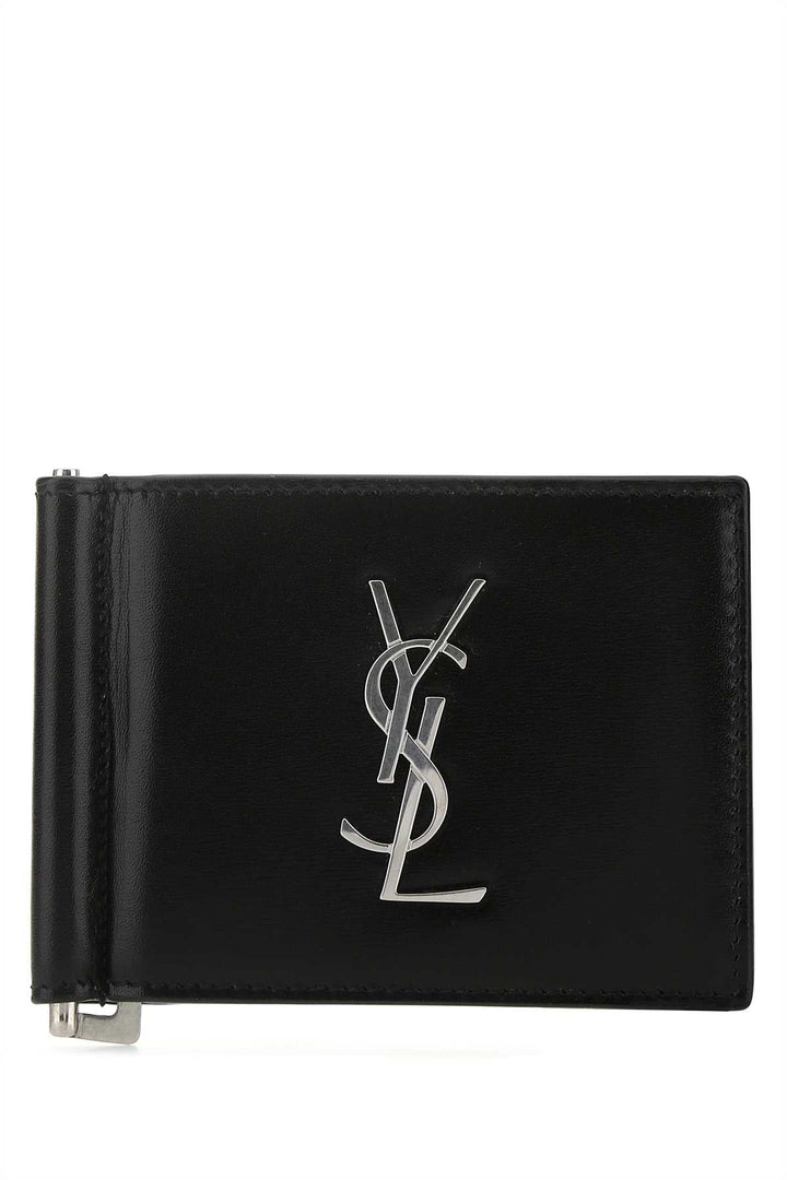 Saint Laurent Men Black Leather Card Holder