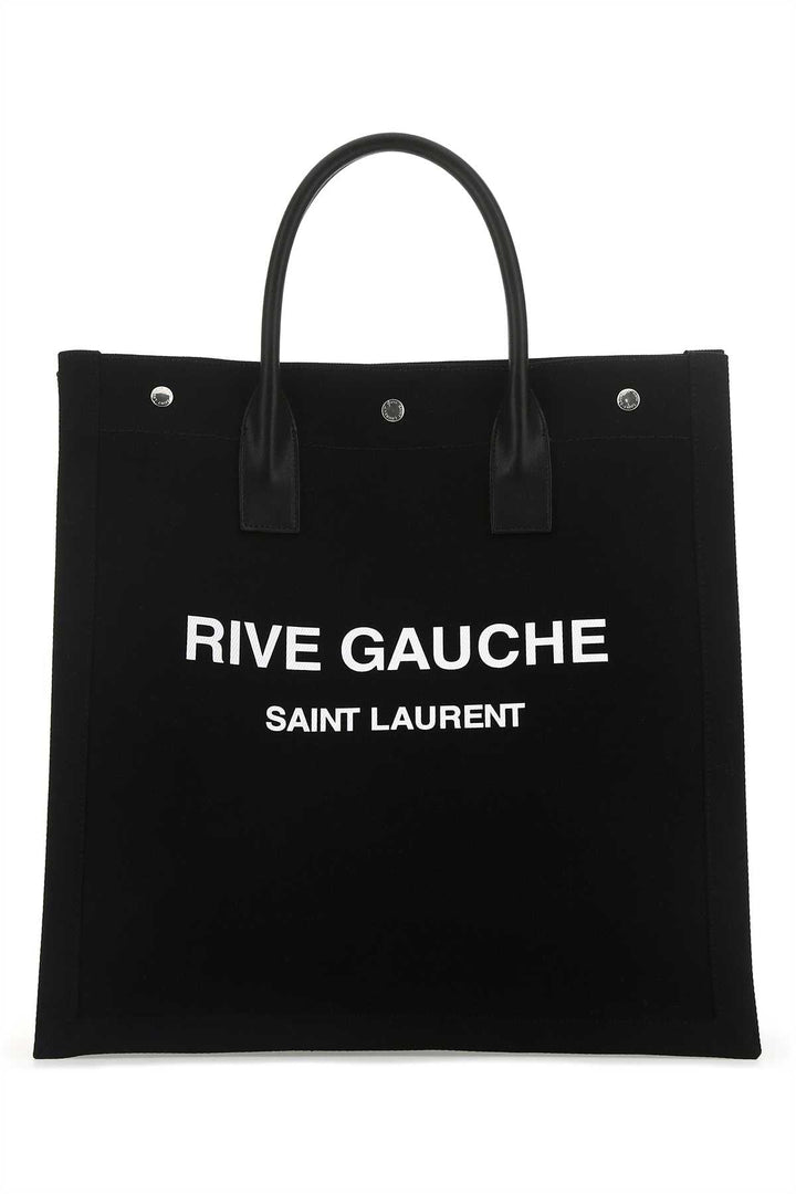 Saint Laurent Men Black Canvas Rive Gauche Shopping Bag