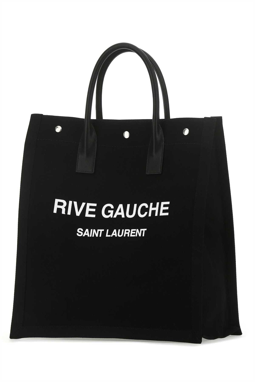 Saint Laurent Men Black Canvas Rive Gauche Shopping Bag
