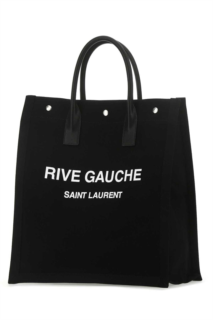 Saint Laurent Men Black Canvas Rive Gauche Shopping Bag