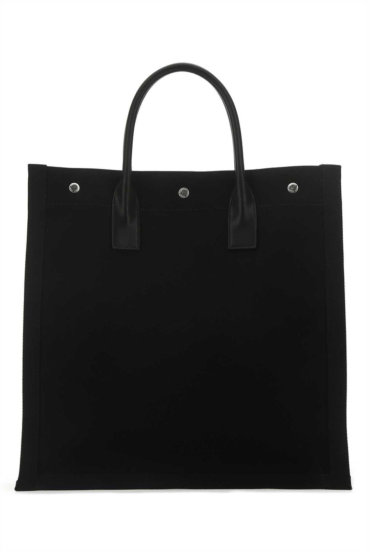 Saint Laurent Men Black Canvas Rive Gauche Shopping Bag
