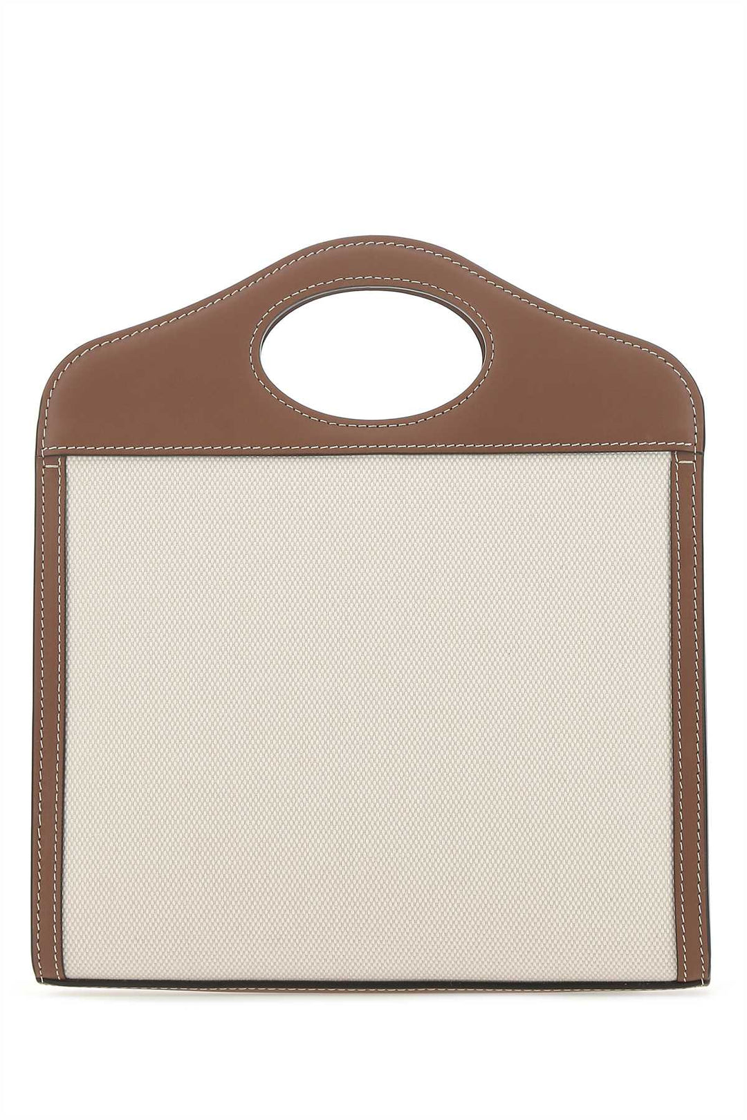 Burberry Women Two-Tone Canvas And Leather Mini Pocket Handbag