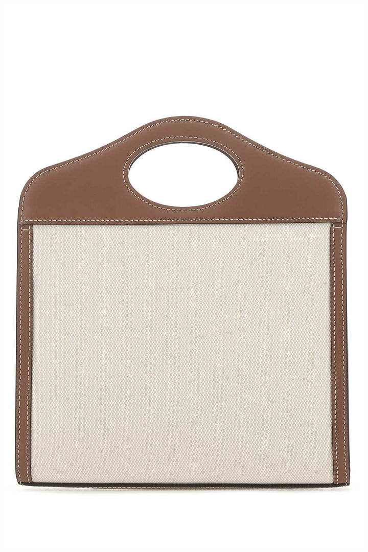 Burberry Women Two-Tone Canvas And Leather Mini Pocket Handbag