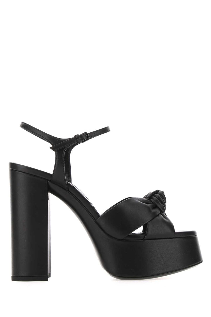 Saint Laurent Women Black Leather Bianca 85 Sandals