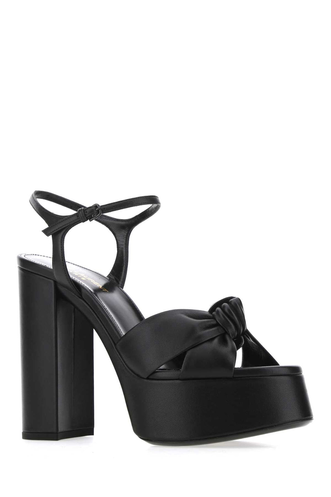 Saint Laurent Women Black Leather Bianca 85 Sandals