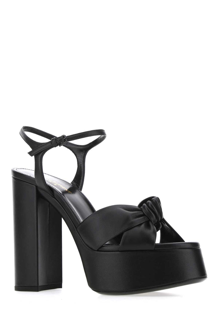Saint Laurent Women Black Leather Bianca 85 Sandals