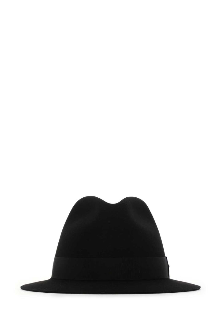 Saint Laurent Women Black Felt Fedora Hat