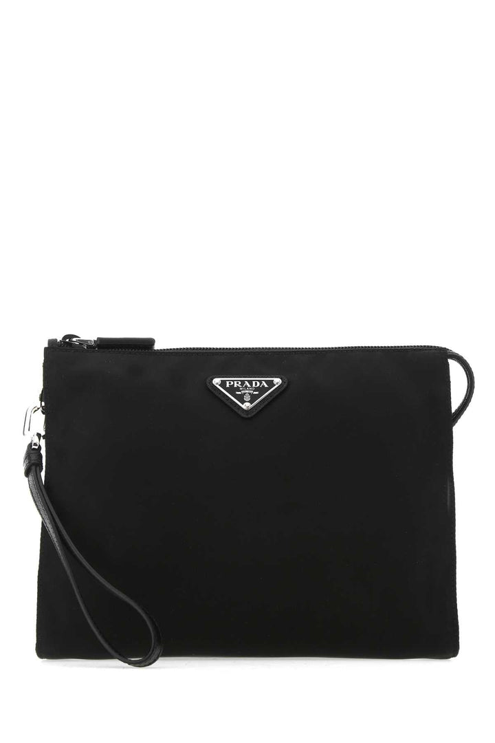 Prada Men Black Re-Nylon Clutch